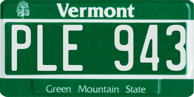 VT license plate PLE943