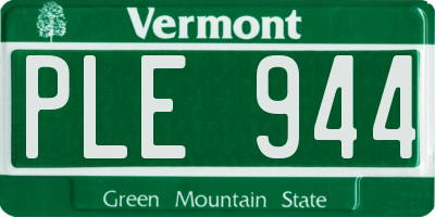 VT license plate PLE944