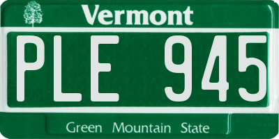 VT license plate PLE945