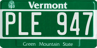 VT license plate PLE947