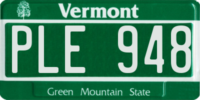 VT license plate PLE948