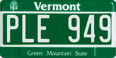 VT license plate PLE949