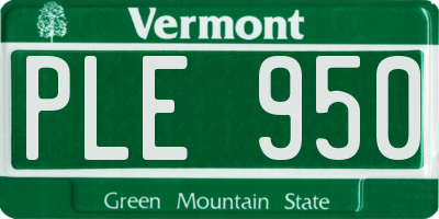 VT license plate PLE950