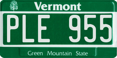 VT license plate PLE955