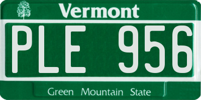 VT license plate PLE956