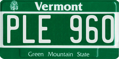VT license plate PLE960