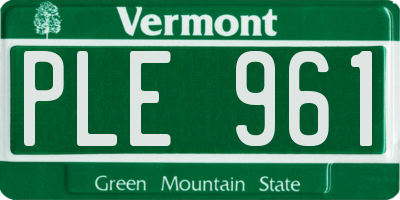 VT license plate PLE961