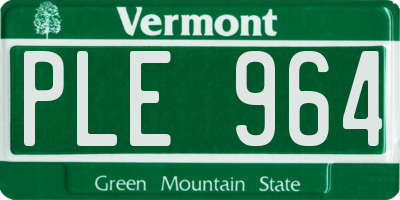 VT license plate PLE964