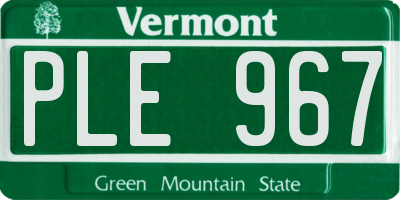 VT license plate PLE967