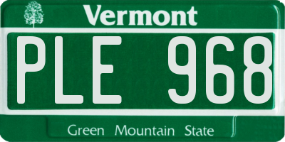 VT license plate PLE968