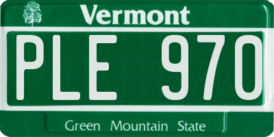 VT license plate PLE970