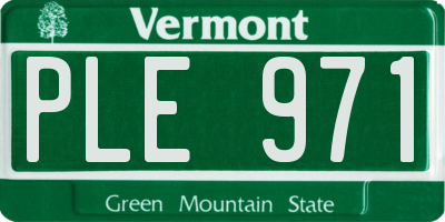 VT license plate PLE971