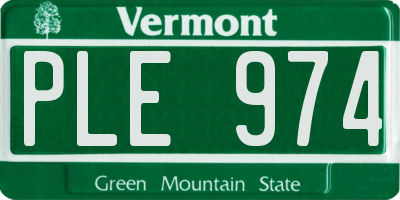 VT license plate PLE974