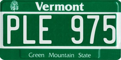 VT license plate PLE975