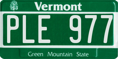VT license plate PLE977