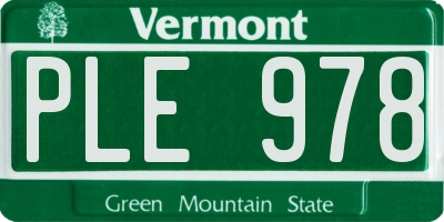 VT license plate PLE978