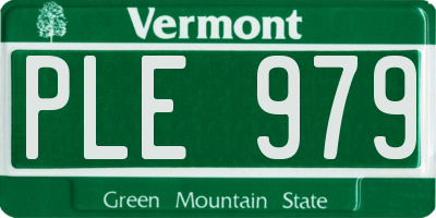 VT license plate PLE979