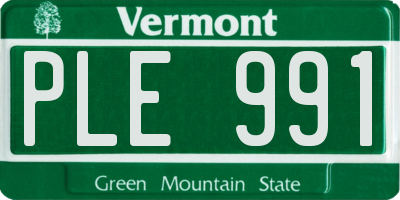 VT license plate PLE991