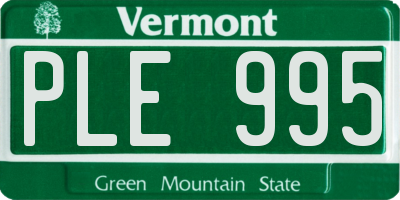 VT license plate PLE995