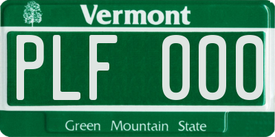 VT license plate PLF000