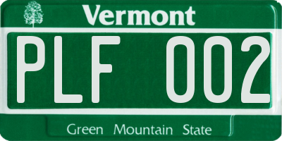 VT license plate PLF002