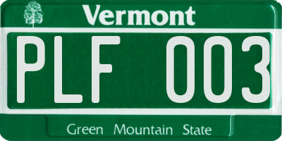 VT license plate PLF003