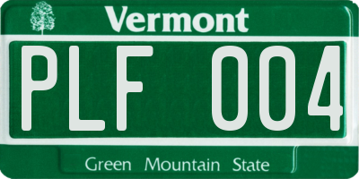 VT license plate PLF004