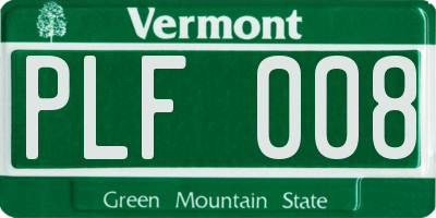 VT license plate PLF008