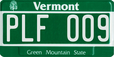 VT license plate PLF009