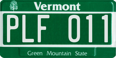 VT license plate PLF011