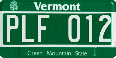 VT license plate PLF012