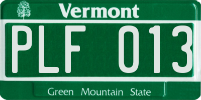 VT license plate PLF013