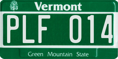 VT license plate PLF014