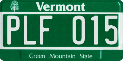 VT license plate PLF015