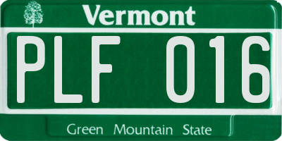 VT license plate PLF016