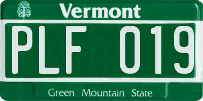 VT license plate PLF019