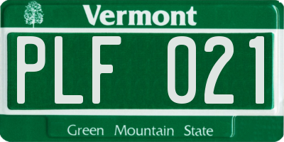 VT license plate PLF021