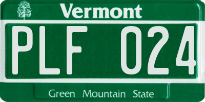 VT license plate PLF024