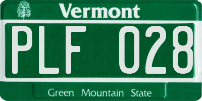 VT license plate PLF028