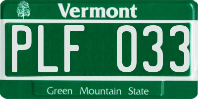 VT license plate PLF033