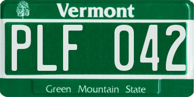 VT license plate PLF042