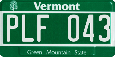 VT license plate PLF043