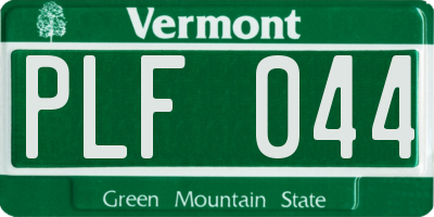 VT license plate PLF044