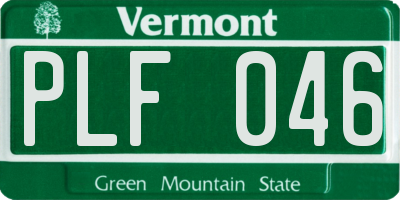 VT license plate PLF046