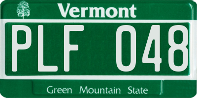 VT license plate PLF048