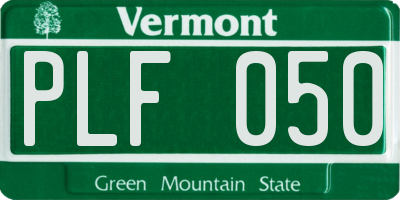 VT license plate PLF050