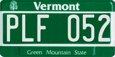 VT license plate PLF052