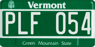 VT license plate PLF054