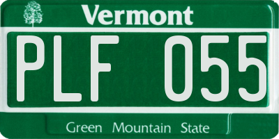 VT license plate PLF055