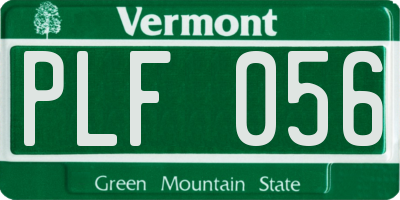 VT license plate PLF056